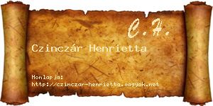 Czinczár Henrietta névjegykártya